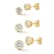 Rachel Zoe Round CZ Stud Earrings, Set of 3 Pairs, in 14K Gold Over
Sterling Silver