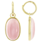 Pink Conch Shell Earrings In 18K Gold Over Sterling Silver 20x12mm