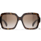 Chanel Dark Havana Square Frames with "CC" Accent/Brown
Gradient Lens Sunglasses