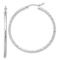 Rhodium Over 14k White Gold Polished, Satin and Diamond-Cut 1 5/8"
Hoop Earrings