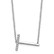 Rhodium Over 14k White Gold Sideways Diamond Initial T Pendant Cable
Link 18 Inch Necklace