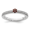 14K White Gold Stackable Expressions Garnet and Diamond Ring 0.075ctw