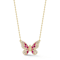 Sterling Statements 14K Yellow Gold Over Sterling Silver Pink Ombre CZ
Butterfly Necklace