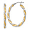 14k White Gold and Yellow Rhodium Over 14k White Gold 3/4"
Diamond-Cut Twisted Oval Hoop Earrings