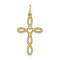 14k Yellow Gold Satin Loop with Center Heart Cross Pendant