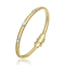 CZ Bangle Bracelet In 14K Gold Over Brass