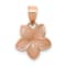 14k Rose Gold Polished and Textured Mini Plumeria Pendant