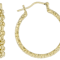 Link Design Hoop Earrings In 18K Gold Over Sterling Silver