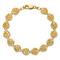 14k Yellow Gold Polished, Textured and Diamond-Cut Hearts Link Bracelet
