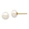14k Yellow Gold 6-7mm White Button Freshwater Cultured Pearl Stud Earrings