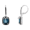 Sterling Silver London Blue Topaz, Black Spinel and Diamond Leverback
Earrings 6.0ctw