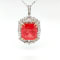 19.85 Cts Rhodochrosite and 3.20 Cts White Diamond Pendant  in 18K 2- Tone