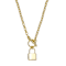 Padlock Locket Charm Necklace In 14K Gold Over Brass