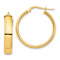 14k Yellow Gold 1" High Polished Hoop Earrings