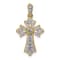 14K Two-tone Gold Diamond Fancy Cross Pendant