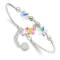 Sterling Silver Enamel Crystal Butterfly Stars with 1-inch Extension Bracelet