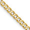 14k Yellow Gold 2.3mm Solid Flat Beveled Curb 16 Inch Chain