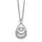 Rhodium Over Sterling Silver Polished Vibrant Cubic Zirconia Teardrop Necklace