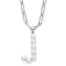 Rhodium Over Sterling Silver 3-5.5mm Freshwater Cultured Pearl LETTER J
18-inch Necklace