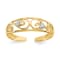 14K Yellow Gold .02ct Diamond Scroll Toe Ring