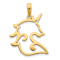 14k Yellow Gold Unicorn Pendant