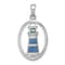 Rhodium Over Sterling Silver Oval Adventurine and Cubic Zirconia
Lighthouse Pendant