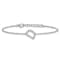 Rhodium Over 14k White Gold Diamond Sideways Letter D Bracelet