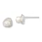 Rhodium Over Sterling Silver Polished Freshwater Cultured Pearl Post Earrings