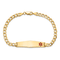 14k Yellow Gold Semi-solid Medical Soft Diamond Shape Red Enamel Curb
Link ID Bracelet