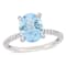 Sky Blue Topaz & Diamond 10K White Gold Ring 3.9ctw