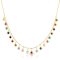 RaInbow CZ Charm Necklace In 14K Gold Over Sterling Silver
