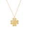 White Cubic Zirconia 14k Yellow Gold Over Sterling Silver Clover Pendant 0.22ctw