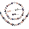 Rhodium Over Sterling Silver Multi-color Freshwater Pearl
Necklace/Bracelet/Earring Set