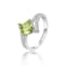 Princess Cut Peridot with White Sapphire Accents Bypass Ring, 1.08ctw