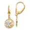 14k Two-tone Gold Palm Tree Dangle Earrings