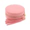 Pink Round Compact Shape Jewelry Box with Tassel appx 9.5x4.5cm