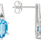 Hexagon Swiss Blue Topaz And Blue Diamond Earrings In Black Rhodium
Sterling Silver 2.25ctw