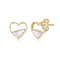 Mother-Of-Pearl Heart Stud Earrings In 14K Gold Over Brass