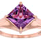 Amethyst Princess Cut Solitaire Ring In 18K Rose Gold Over Sterling
Silver 1.78ct