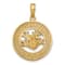 14k Yellow Gold Textured Puerto Rico with Frog Pendant