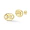 Rachel Zoe CZ Puffed Mariner Link Stud Earrings in 14K Gold Over
Sterling Silver