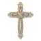 14k Yellow Gold and Rhodium Over 14k Yellow Gold Diamond Budded Cross
Chain Slide Pendant