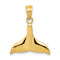 14k Yellow Gold Solid Polished Whale Tail Pendant