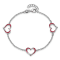 Sterling Silver Rhodium-plated Red Enamel 3-Heart with 0.5 Inch
Extension Bracelet