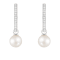 White Cultured Freshwater Pearl 14k White Gold Earrings 8-8.5mm