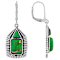 Green Turquoise Oxidized Sterling Silver Earrings 10x7mm