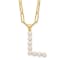 Gold Tone Sterling Silver 3-5.5mm Freshwater Cultured Pearl LETTER L
18-inch Necklace