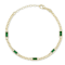 Sterling Statements 14K Yellow Gold Over Sterling Silver Green CZ
Station Curb Chain Bracelet