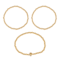 Initial C CZ Beaded Bracelet Set In 14K Gold Over Brass 0.11ctw