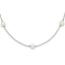 Rhodium Over Sterling Silver 5-5.5mm FWC Pearl 5-Station Children's Necklace